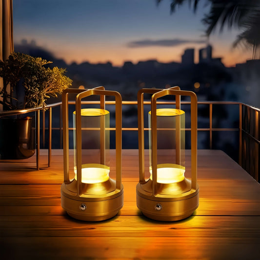 ORADO LED Rechargeable Battery Operated Desk Lamps with 3 Color Stepless Dimmable, Small Light Portable for Outdoor Patio Bar Restaurants Bedroom Bedside