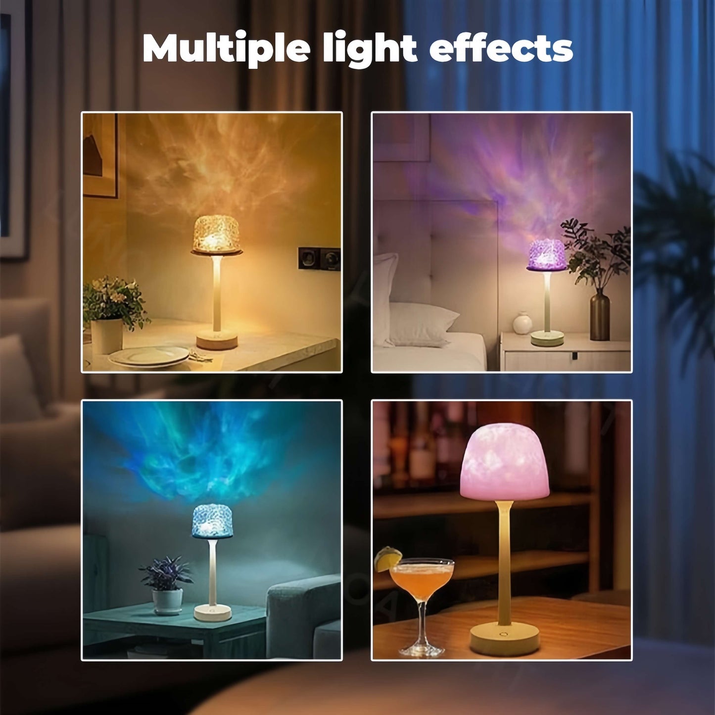 ORADO Aurora/Ocean Wave/Water Ripple Desk Lamp 16-Color Ambient Table Lamp with Control.