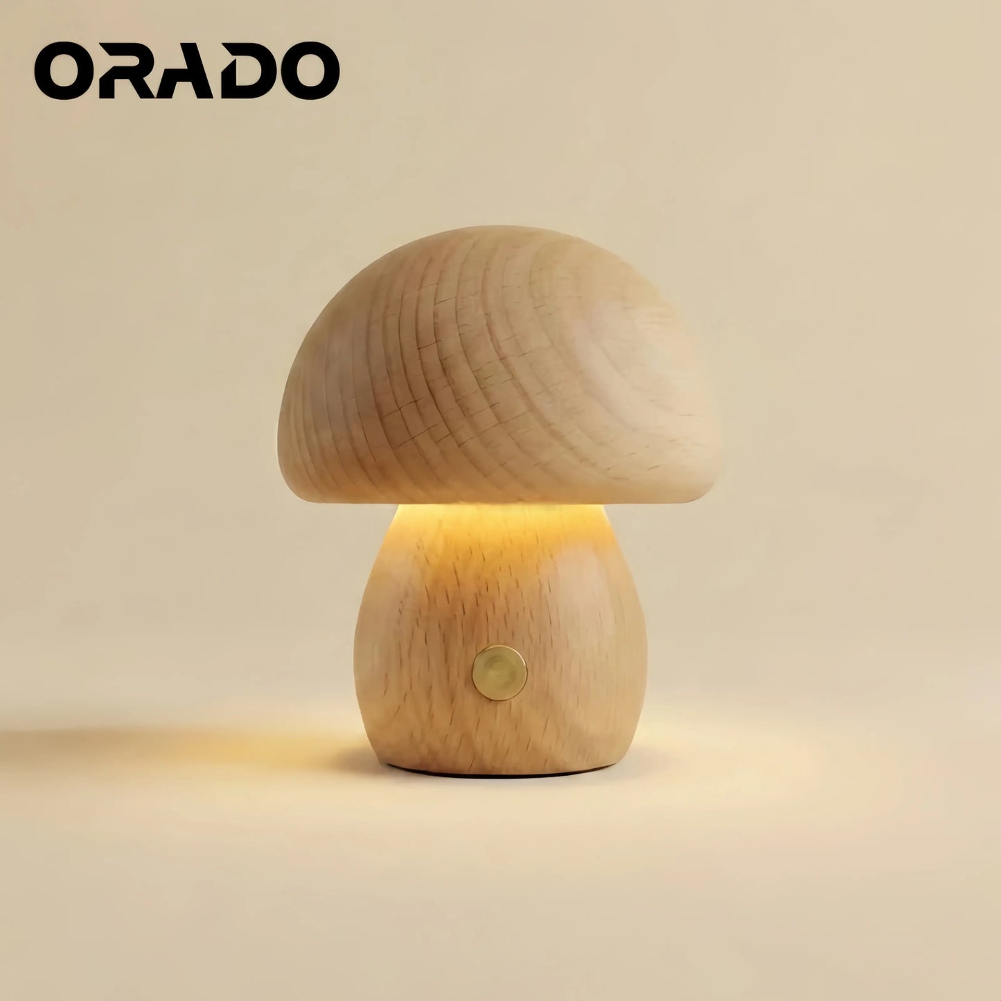 Mushroom Solid Wood Table Lamp