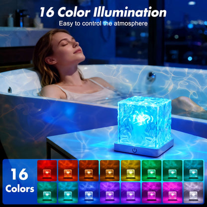 Dynamic Water Ripple Cube Lamp