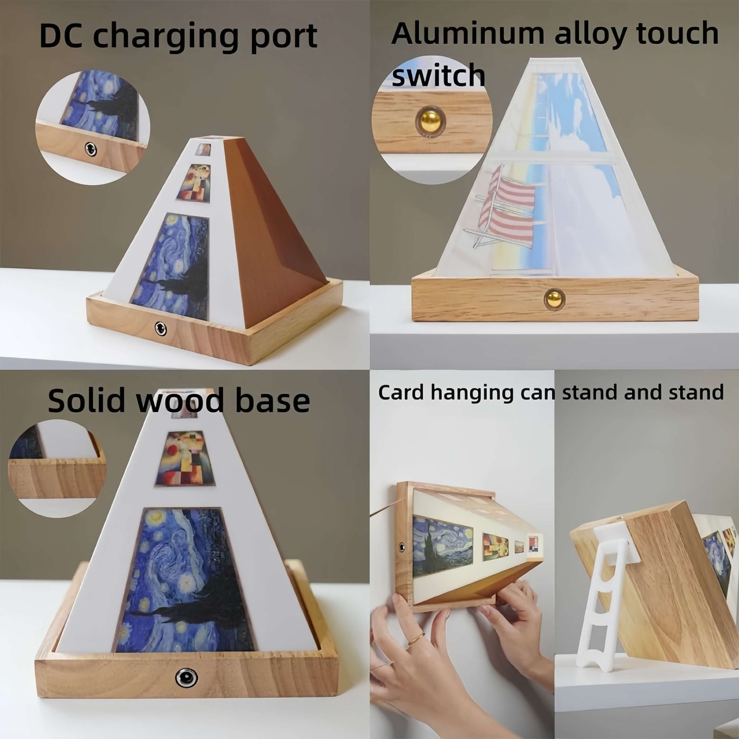 Solid Wood 3D Art Lamp