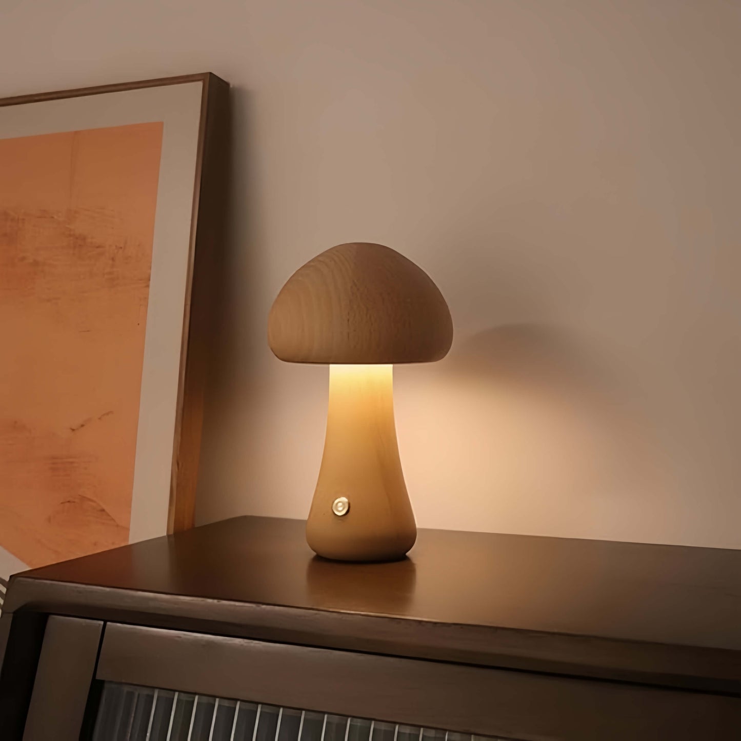 ORADO USB Wood Lamp Mushroom Shape Night Light Multicolor Night Lamp Ambient Lighting