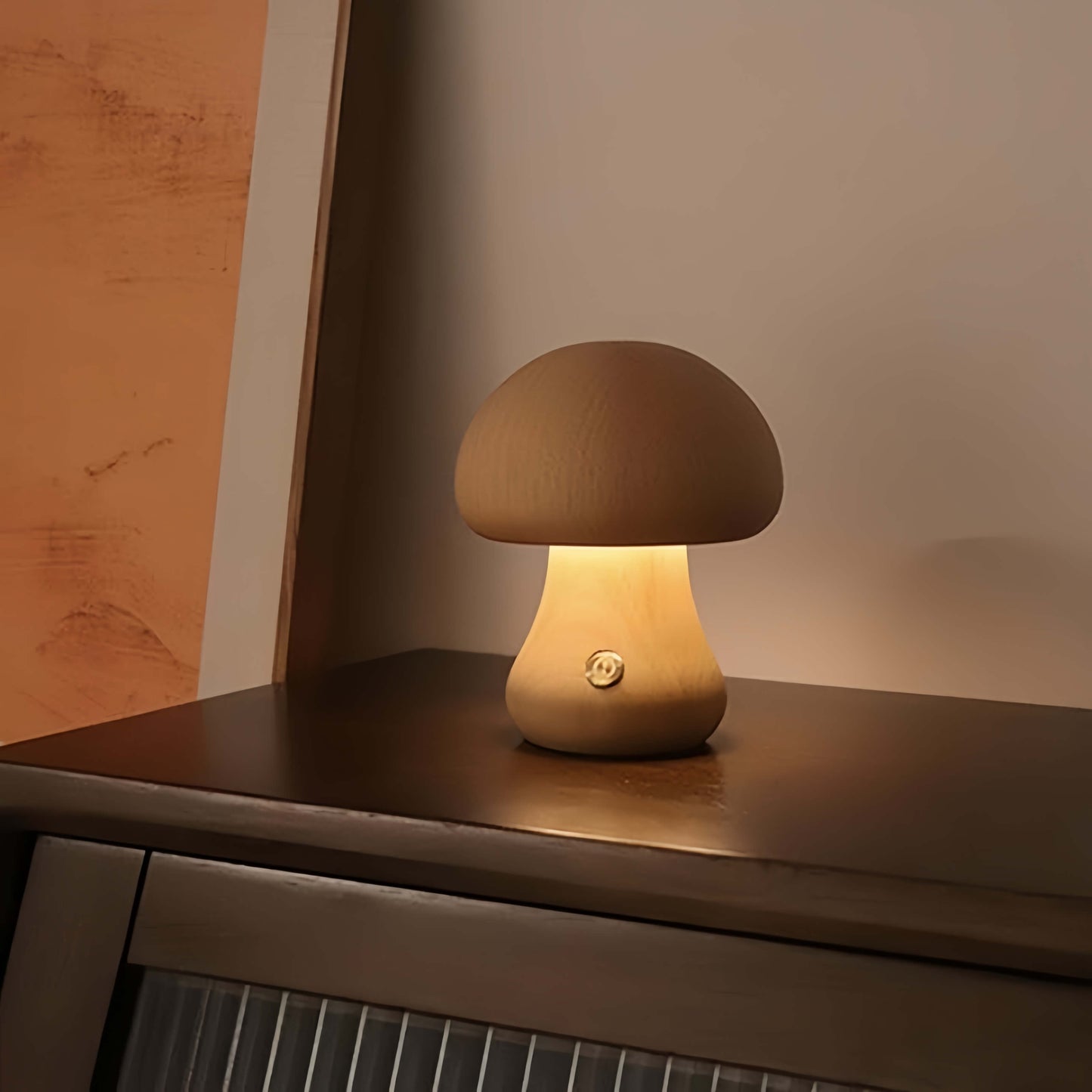 ORADO USB Wood Lamp Mushroom Shape Night Light Multicolor Night Lamp Ambient Lighting