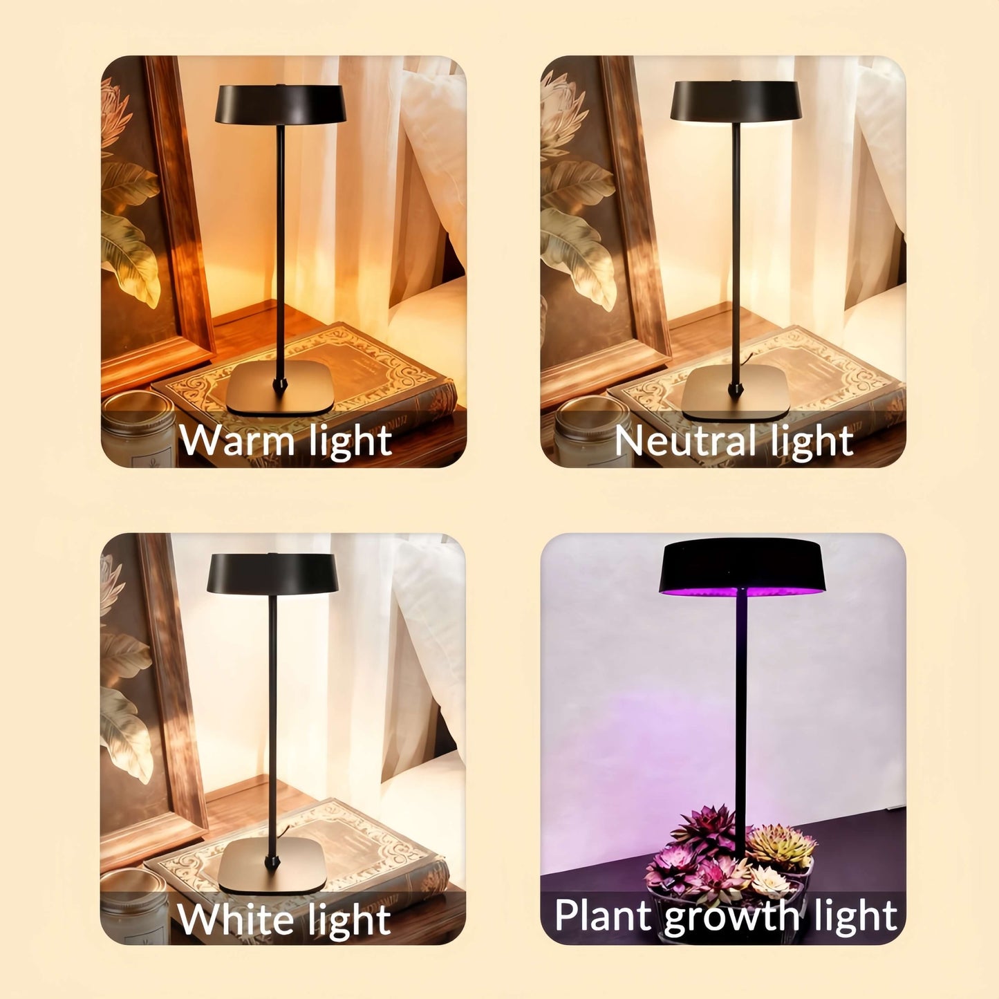 ORADO Modern Table Lamp with Acrylic Tray – Decorative Plant Light, Aroma Lamp