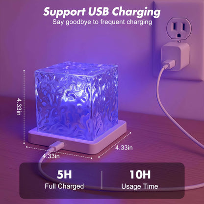 Dynamic Water Ripple Cube Lamp