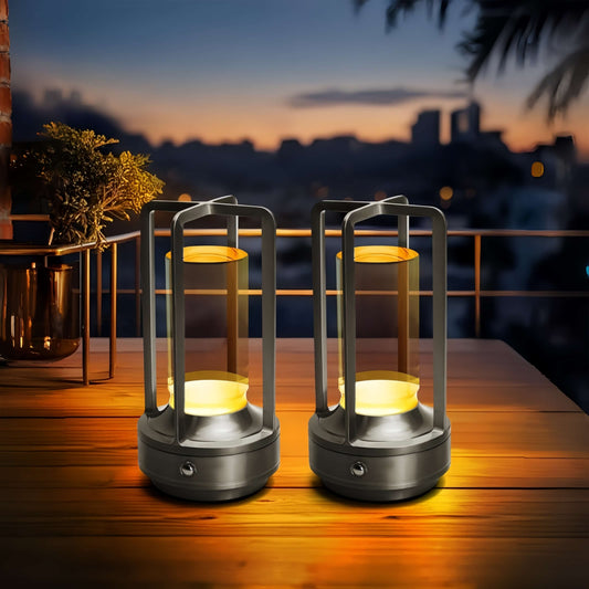 ORADO LED Rechargeable Battery Operated Desk Lamps with 3 Color Stepless Dimmable, Small Light Portable for Outdoor Patio Bar Restaurants Bedroom Bedside